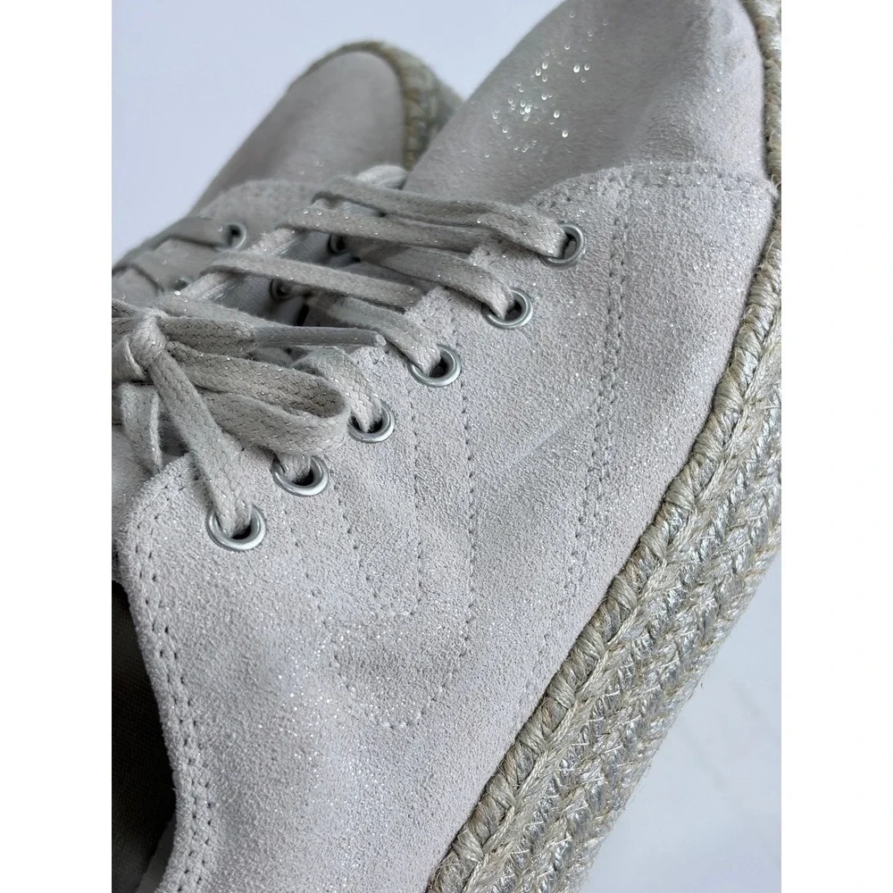 NWT‎ Tretorn Eve 2 Suede Espadrille Platform Sneakers Metallic Beige 9
